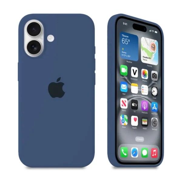 قاب سیلیکونی اورجینال Cobalt Blue – iPhone 16