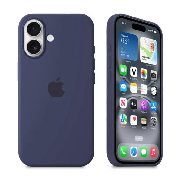 قاب سیلیکونی اورجینال Midnight Blue – iPhone 16