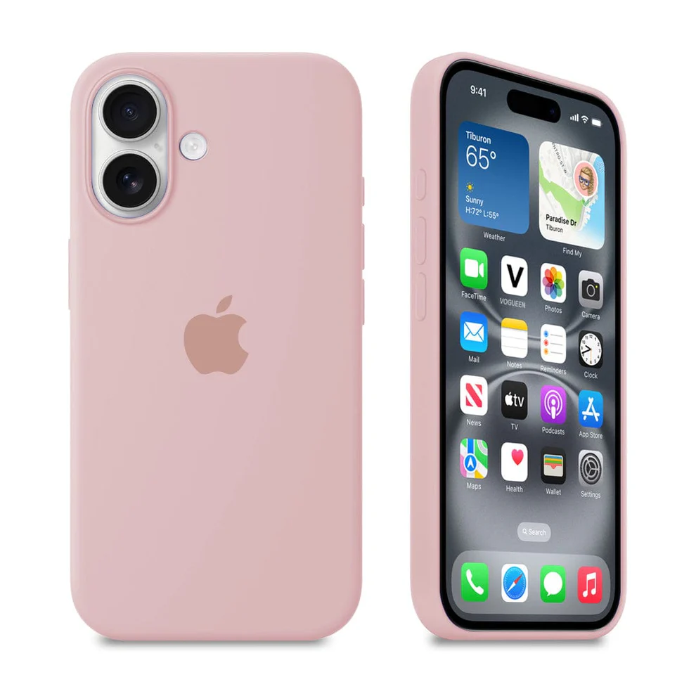 قاب سیلیکونی اورجینال Pink Sand – iPhone 16