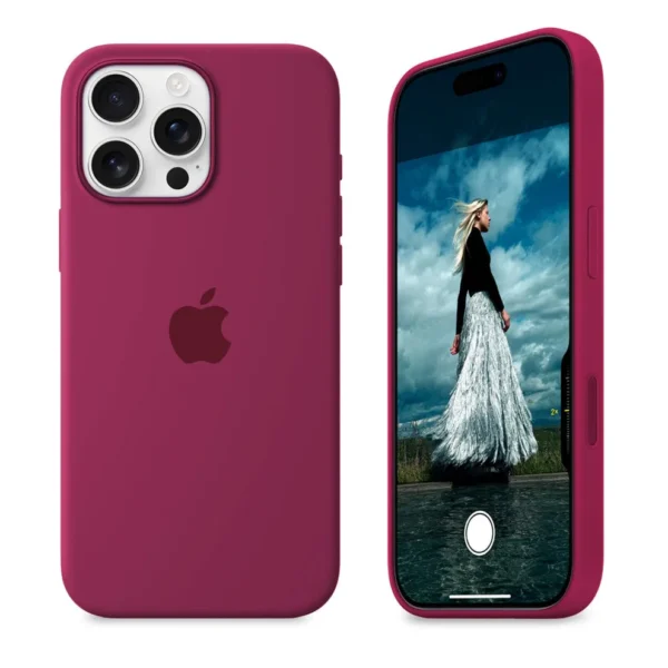 قاب سیلیکونی اورجینال Rose Red – iPhone 16 Pro