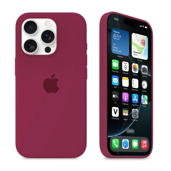 قاب سیلیکونی اورجینال Rose Red – iPhone 16 Pro Max