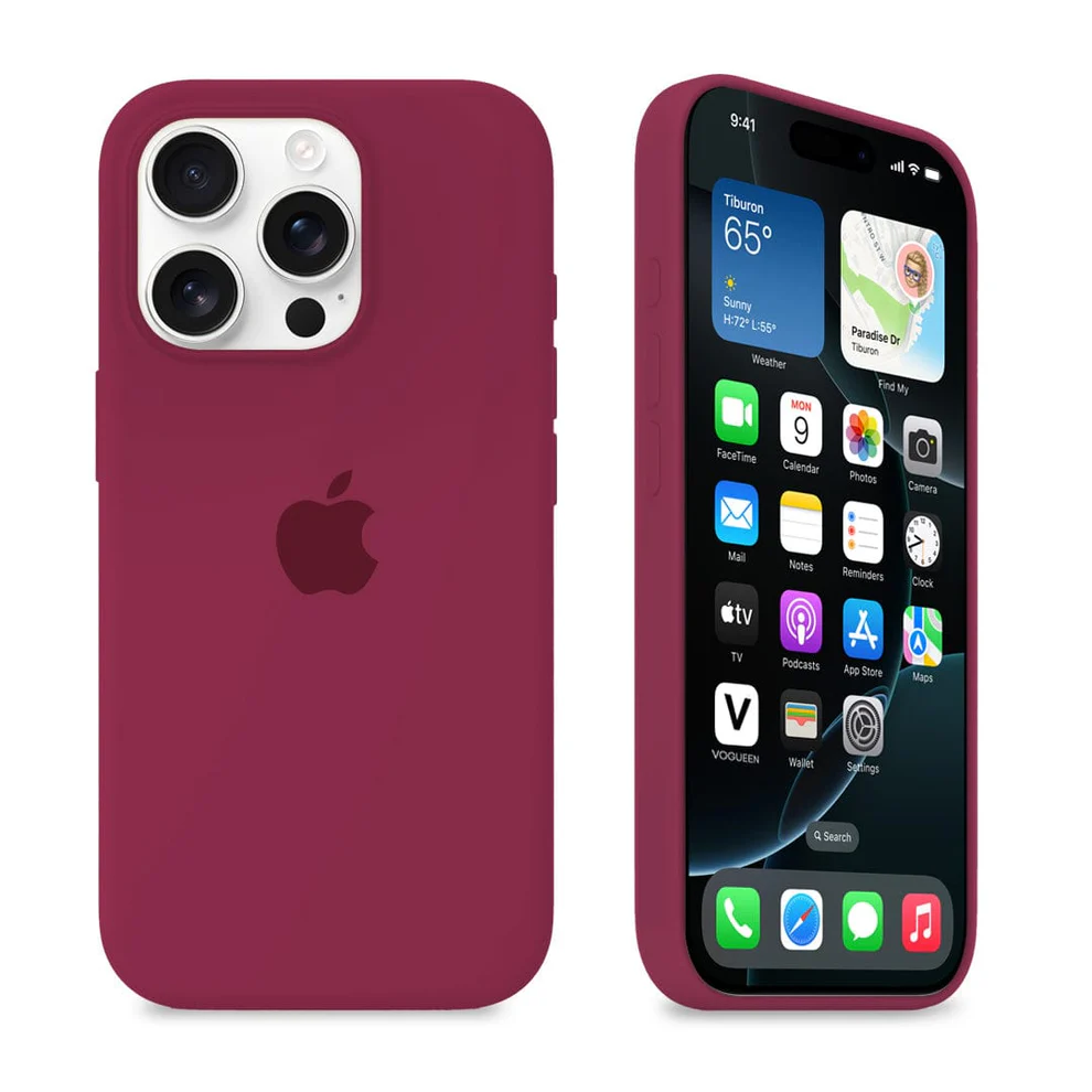 قاب سیلیکونی اورجینال Rose Red – iPhone 16 Pro Max