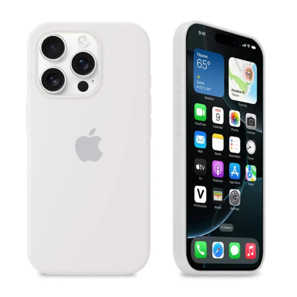 قاب سیلیکونی اورجینال White – iPhone 16 Pro Max