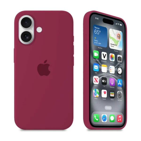 قاب سیلیکونی اورجینال Rose Red – iPhone 16