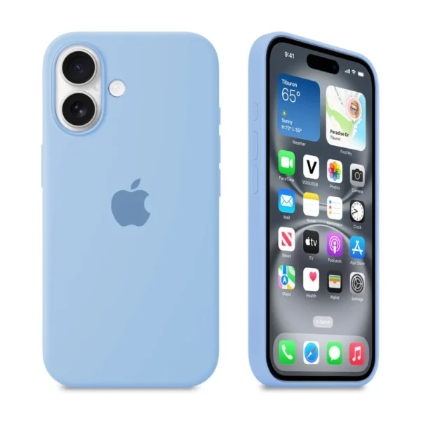 قاب سیلیکونی اورجینال Sky Blue – iPhone 16